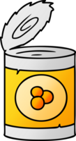 gradient cartoon doodle of a can of peaches png