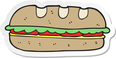 pegatina de un sándwich enorme de dibujos animados png