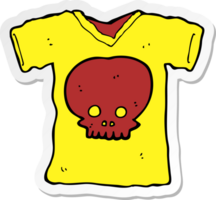 pegatina de una camiseta de calavera de dibujos animados png