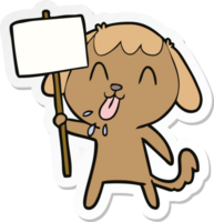 adesivo de um cachorro fofo de desenho animado png