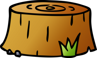 gradient cartoon doodle of a tree log png