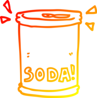 warm gradient line drawing cartoon soda can png