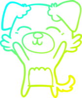 cold gradient line drawing cartoon dog png