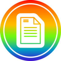 documento oficial circular en el espectro del arco iris png
