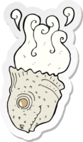 sticker of a cartoon old fish head png