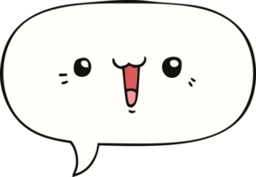 happy cartoon face and speech bubble png