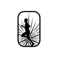Runner frame art logo graphic illustration, sticker badge vector