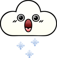 nube de nieve de dibujos animados sombreado degradado png