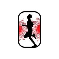 Runner frame art logo graphic illustration, sticker badge vector