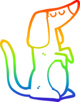 rainbow gradient line drawing cartoon dog png