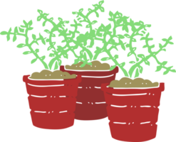 flat color illustration of a cartoon potted plants png