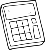 black and white cartoon calculator png