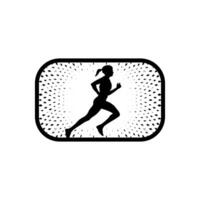 Runner frame art logo graphic illustration, sticker badge vector