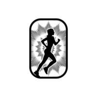 Runner frame art logo graphic illustration, sticker badge vector