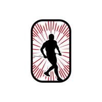 Runner frame art logo graphic illustration, sticker badge vector