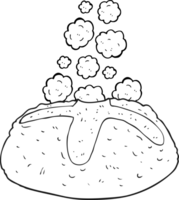 black and white cartoon loaf of bread png