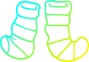 cold gradient line drawing cartoon socks png