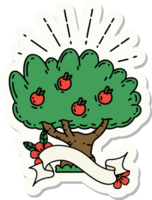 sticker of tattoo style apple tree png