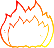 warm gradient line drawing cartoon fire png