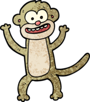 grunge textured illustration cartoon monkey png