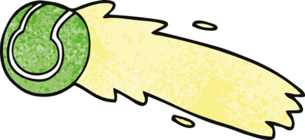 Cartoon-Doodle fliegender Tennisball png