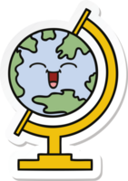 sticker of a cute cartoon globe of the world png