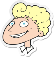 sticker of a cartoon happy man png