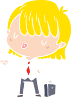 flat color style cartoon efficient businesswoman giving orders png