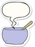 cartoon soup bowl and speech bubble sticker png