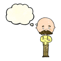 cartoon grandfather with thought bubble png