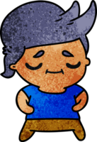 textured cartoon of kawaii cute grey haired man png