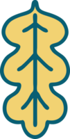 tattoo style icon of a leaf png