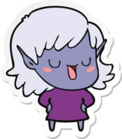 adesivo de uma garota elfa de desenho animado png