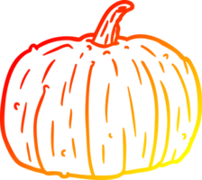 línea de degradado cálido dibujo calabaza de halloween png