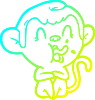 cold gradient line drawing crazy cartoon monkey png