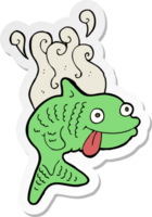 autocollant d'un poisson malodorant de dessin animé png