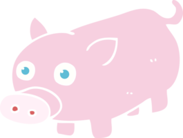 flat color illustration of a cartoon piglet png
