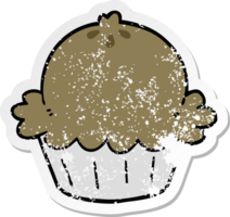 distressed sticker of a cute cartoon pie png