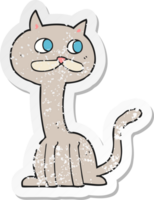 adesivo retrô angustiado de um gato de desenho animado png