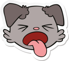 sticker of a cartoon dog face png