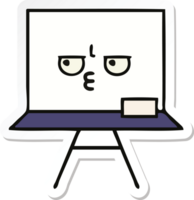 sticker of a cute cartoon white board png