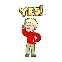 cartoon man saying yes png