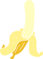 ilustração de cor lisa de uma banana de desenho animado png