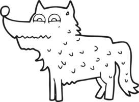 perro de dibujos animados blanco y negro png