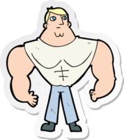 adesivo di un body builder cartone animato png