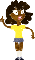 mulher de desenho animado fazendo ponto png