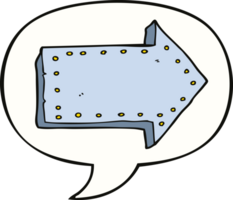 Cartoon zeigt Pfeil und Sprechblase png