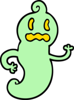 hand drawn doodle style cartoon spooky ghost png