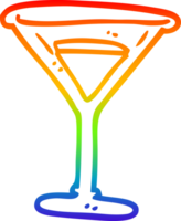 rainbow gradient line drawing cartoon martini png