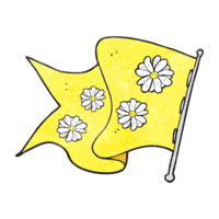 texturé dessin animé fleur drapeau png